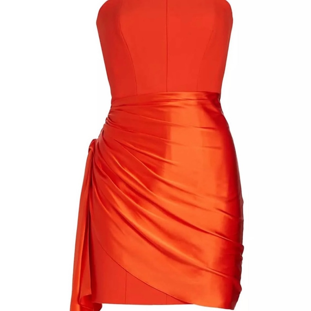 Cinq à Sept Vibrant Orange Strapless Dress